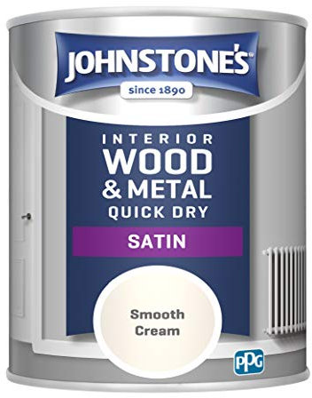 Johnstone's - Wood & Metal Paint - Satin Finish - Smooth Cream - 750ml - Water Based - Non Drip & Quick Drying - Radiator Paint - Low Odour - Dry in 1-2 Hours - 8m2 Coverage per Litre
