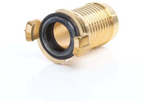 Wiltec Embout de tuyau en laiton avec griffes - 540 x 660 x 440 mm - Connecteur de raccord rapide - Filetage mâle DN32 (1 1/4) - pour Tuyau d’eau d’arrosage