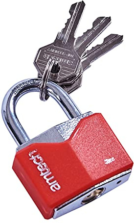 Amtech 40mm Rhombic Chrome Plated Iron Padlock, 6mm Hardened Steel Shackle with 3 Keys, for Securing Gates, Garages and Outdoor Equipment.