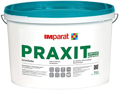 IMparat PRAXIT EuroClass Profi Wandfarbe Klasse 1 Profi Innenfarbe Innenweiß weiß 15 L