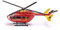 siku 1647, Rettungshubschrauber, Metall/Kunststoff, 1:87, Rot, Drehbare Rotoren