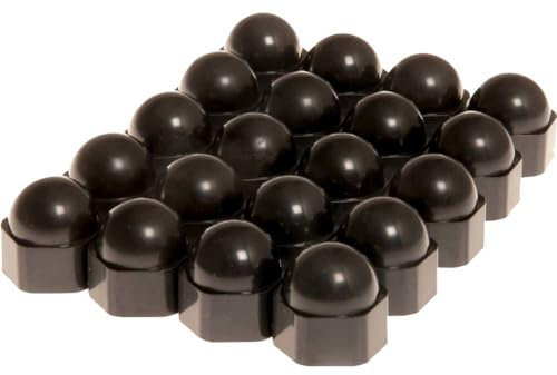 HP-Autozubehör 82728 Radmuttern-Kappen Rallye Caps 20 Stück Schwarz 17 mm