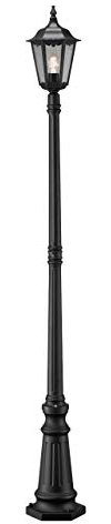 Konstsmide Firenze 7233-750 Mastleuchte / B: 25cm T: 25cm H: 220cm / 1x100W / IP43 / lackiertes Aluminium / matt-schwarz