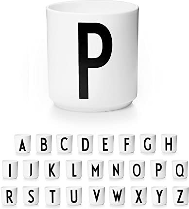 Design Letters Tasse Personalisiert A-Z | Weiße Tassen | Kaffeetassen Buchstaben | Kaffeebecher Porzellan | Personalisierte Tasse Weiß, Personalisierte Geschenke | Dekorativ Tasse mit Initialen 250 Ml