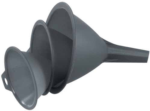 Fackelmann Trichter-Set, Einfülltrichter für Flaschen und Gläser (Farbe: Grau), Menge: 3 Stück, Ø 8, 9, 11 cm