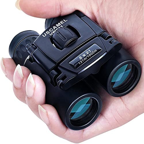 USCAMEL Binoculars for Adults and Kids, 8×21 Compact Binoculars, BAK4 Prism, Easy Focus, for Bird Watching Outdoor Use Hunting Travel Small Size