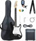 McGrey Rockit ST Komplettset E-Gitarre (8-teiliges Anfängerset mit Gitarre, Verstärker, Ersatzsaiten, Gitarrentasche, Stimmgerät, Plektren, Gurt und Gitarrenkabel) Schwarz