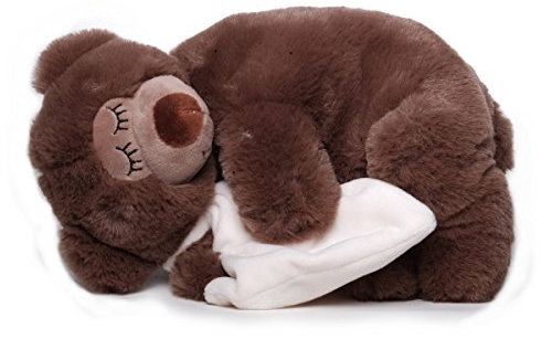 Inware 6483 - Schlafender Bär mit Schnuffeltuch, 25 cm, Kuscheltier