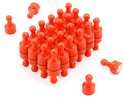 Orange Skittle Magnet for Fridge, Office, Whiteboard, Noticeboard, Filing Cabinet - 12mm dia x 20mm tall - Pack of 48