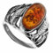 Ostsee-Schmuck Damen-Ring 925/000 Sterlingsilber Größe 60 (19.1) mit Bernstein, Fischlandmotiv 001 270005 A260