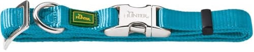 HUNTER Vario Basic Alu-Strong Halsung, Hundehalsband, Nylon, Aluminium Steckverschluss, Petrol, XL
