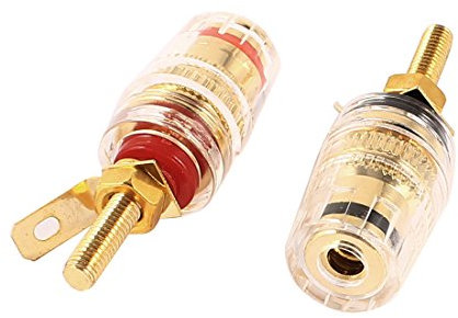 sourcing map 2 Piezas 3,8 mm y Terminal de Altavoz Amplificador de Percale de Conector Banana borne