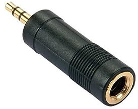 LINDY 3.5 mm Stereo Jack Male to 6.3 mm Stereo Jack Female Adapter - Black