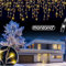 Monzana® Lichterkette 400 LED Außen Innen 15m Regenlichterkette Lichtervorhang Eisregen Fenster Deko Weihnachten Beleuchtung Warmweiß