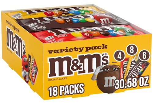 M&M'S Variety Pack Chocolate Candy Singles Size 30.58-Ounce 18-Count Box