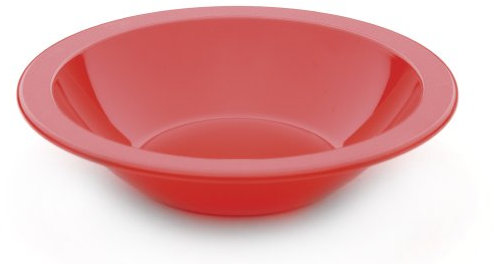 Harfield Antibacterial Red Rimmed Bowls 17.3cm (Pack of 2) HQ Unbreakable Polycarbonate Plastic