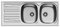 LAVELLO PYRAMIS MODELLO 100150730 SPARTA 116X50 2 VASCHE A DESTRA DX CON PILETTA DA 3,5