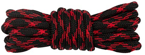 Lakeland Active Grasmoor Walking Boot Laces - Black-Red (Non-Slip) - 160 cm - 63 inch (1 Pair)
