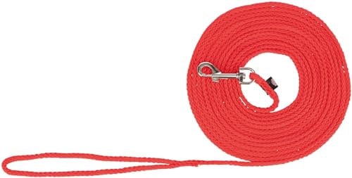 TRIXIE Schleppleine S–M, 5 m ø 5 mm in rot - Lange Hundeleine für Training und Outdoor - für kleine bis mittelgroße Hunde - 19753