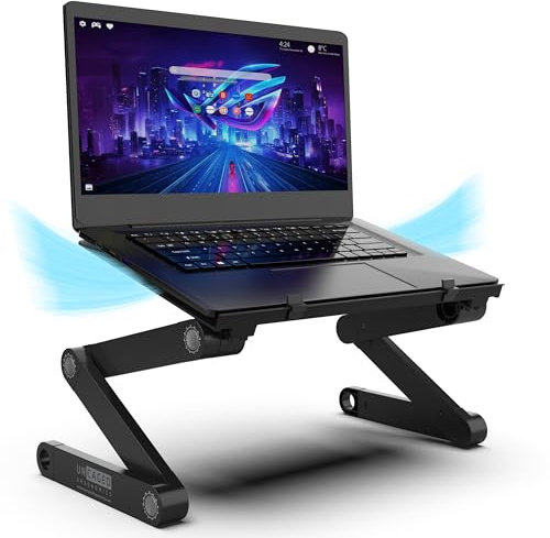 Uncaged Ergonomics WorkEZ Höhenverstellbarer Laptopständer für den Schreibtisch, ergonomisch, klappbar und tragbar, PC-Ständer für das Homeoffice