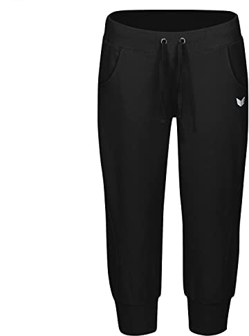 Erima 3/4 Sweathose mit Bündchen Damen Hose schwarz