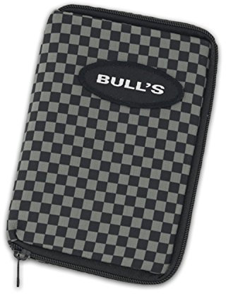 Bull's TP Dartcase, Darttasche mit Gürtelbefestigung, Spitzenröhrchen, grau/schwarz kariert