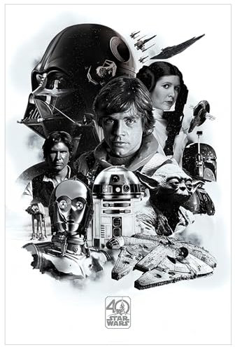1art1 Star Wars Poster 40th Anniversary Montage Plakat | Bild 91x61 cm