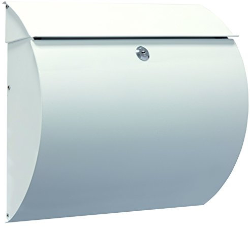 ARREGUI Aura E5401 Briefkasten aus Verzinktem Stahl, Größe L (Zeitschriften und C4-Umschläge), Moderner Wandbriefkasten für den Außenbereich mit Schutzklappe, Postkasten für Draußen, Weiß