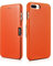 ICARER Hülle passend für Apple iPhone 8 Plus und iPhone 7 Plus (5.5 Zoll), Handyhülle mit echtem Leder, Case, Schutz-Hülle klappbar, dünne Handytasche, Slim Cover, Orange