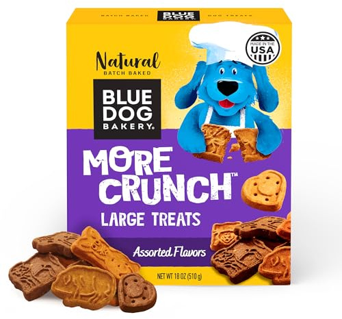 Blue Dog Bakery Natural Dog Treats, More Crunch Large, Assorted Flavors, 18oz Box, 1 Box