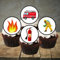 24 x Cupcake-Topper/-Dekorationen, Motiv: Feuerwehrmann / Feuerwehrmann, gesüßt, Vanillegeschmack, essbares Oblaten-Reispapier