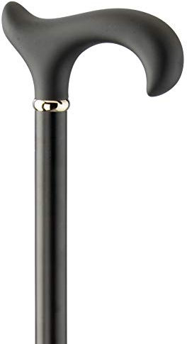 XL Design Gehstock Soft Ergonomic, ergonomischer Griff, Softbeschichtung, Stock Leichtmetall, schwarz pulverbeschichtet, höhenverstellbar, Gummipuffer
