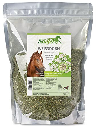 Stiefel Weißdorn für Pferde, 100% naturbelassener Weißdorn, geschnitten, für das Herz- & Kreislaufsystem, 500g