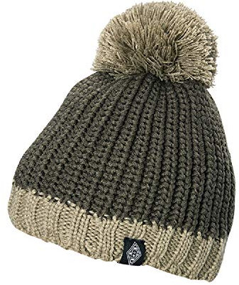 Borussia Mönchengladbach Strick Beanie mit Bommel grün/oliv One Size