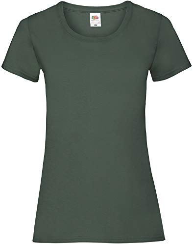 FRUIT OF THE LOOM Women's Valueweight Short Sleeve T Shirt, Bottle Green, S UK