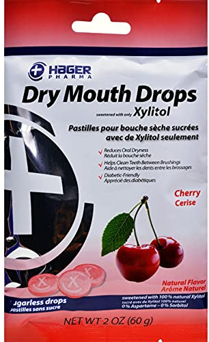 Hager Pharma Dry Mouth Drops, Cherry, 2 Ounce