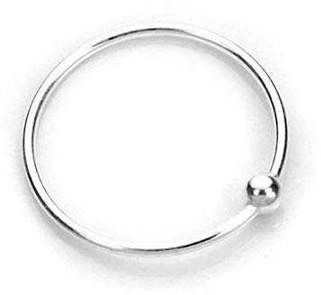jewellerybox 925 Sterling-Silber 12mm BCR (Ball Closure Ring) Hoop Nasenring