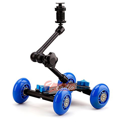 Zeadio Carrello pattinatore con tavola, portatile + braccio magico, 11 pollici, Blu