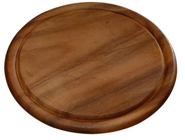 Kesper 6 Fleischteller, Holzteller, Servierteller, aus Hartholz, Höhe: 15 mm, Ø 250 mm
