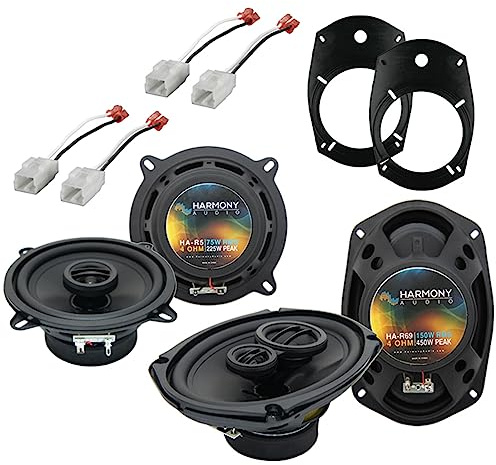 Harmony Audio Bundle Compatible with 2002-2008 Dodge Ram Truck 1500 HA-R69 HA-R5New Factory Speaker Replacement Upgrade Package with HA-826901 Speakers Adapter Kit