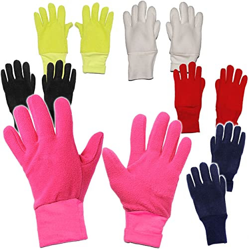 alles-meine.de GmbH Fleece Fingerhandschuhe - dunkel BLAU - Größe: 4 bis 5 Jahre - LEICHT anzuziehen ! - mit extra Langen Bündchen Kinder & Babyhandschuhe/Fleecehandschuhe ..