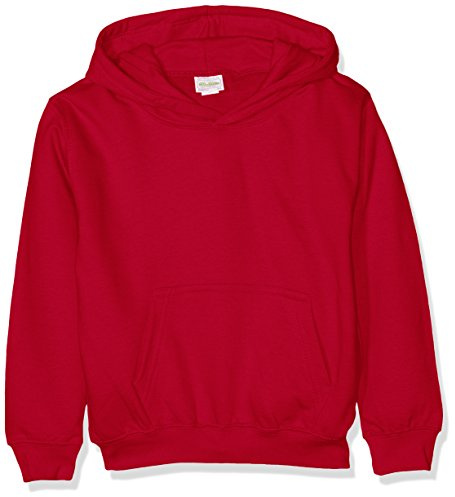 AWDis Boy's Kids Hoodie, Red (Red Hot Red Chilli), Large