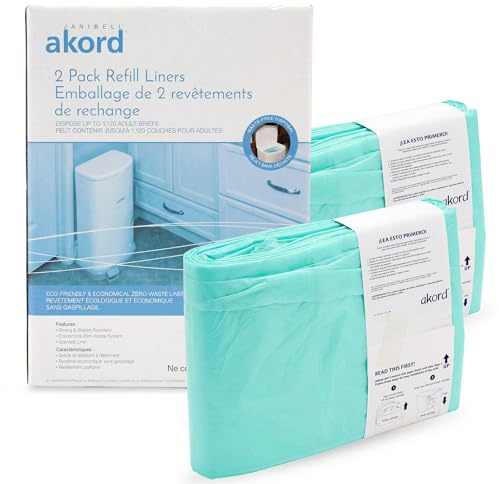 Janibell Akord Lot de 2 recharges de liner pour Akord série 330, vert, légèrement parfumé, 2 pièces