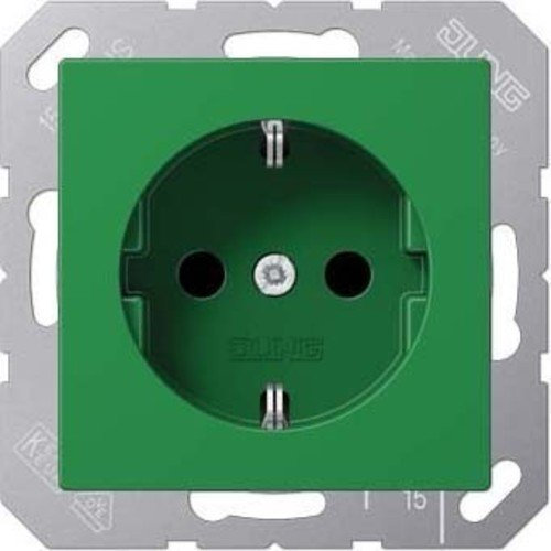 Jung 1520 BF GN Schuko Steckdose 16 A 250 V bruchsicher Serie A grün, 250 V