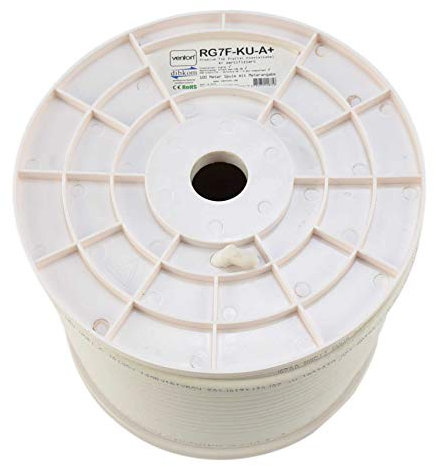 Venton Cable Coaxial 100m RG7F-KU 5-Vías Blindado Conductor Interior Cobre 130dB