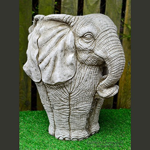 ONEFOLD LARGE ELEPHANT POT HAND CAST STONE GARDEN ORNAMENT STATUE/FLOWER PLANTER