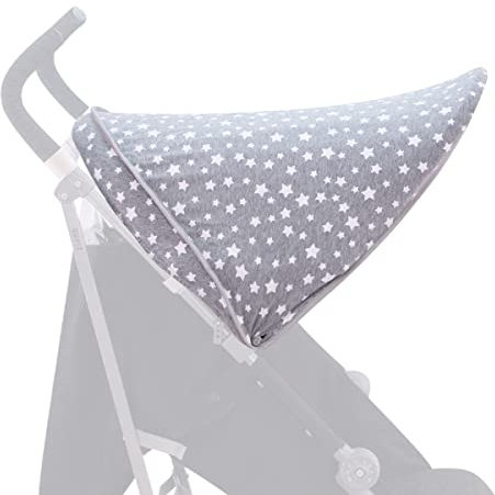 JYOKO KIDS Verdeck für Kinderwagen kompatibel mit Maclaren Quest, Techno (WHITE STAR)