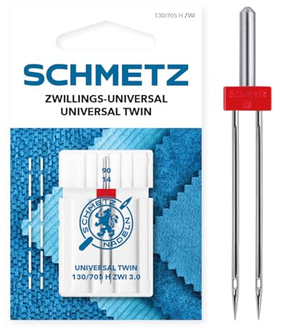 SCHMETZ | Universal Twin | 3.0/90 | 1 Sewing Machine Needle | 130/705 H ZWI 3.0 | for all conventional household sewing machines with zigzag function