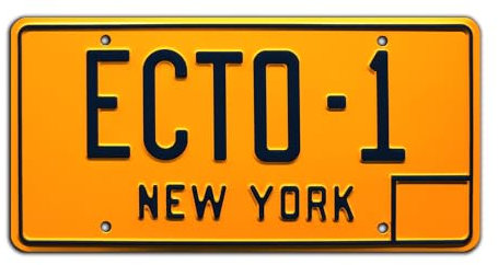 Ghostbusters | ECTO-1 | Metal Stamped License Plate