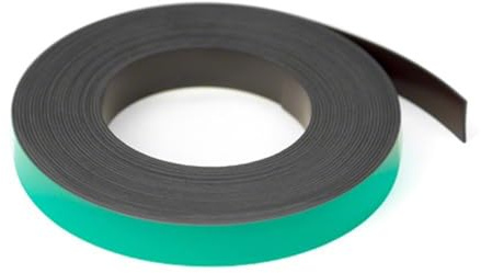 FIRST4MAGNETS MagFlex® Lite Flexible Matt Green Magnetic Gridding Tape for Whiteboards, Noticeboards or Filing Cabinets - 12.7mm Wide - 5m Length